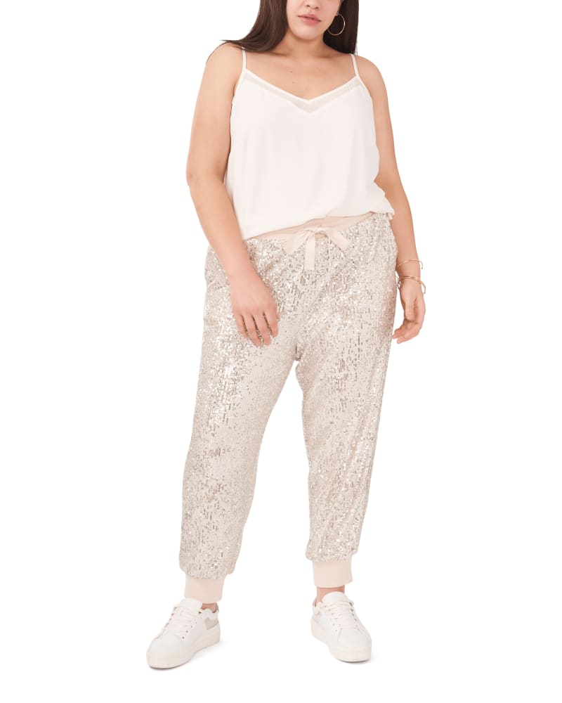 Plus size sequin joggers shop